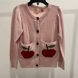 Pink Chicken Pink Sweater with Red Apple Pockets